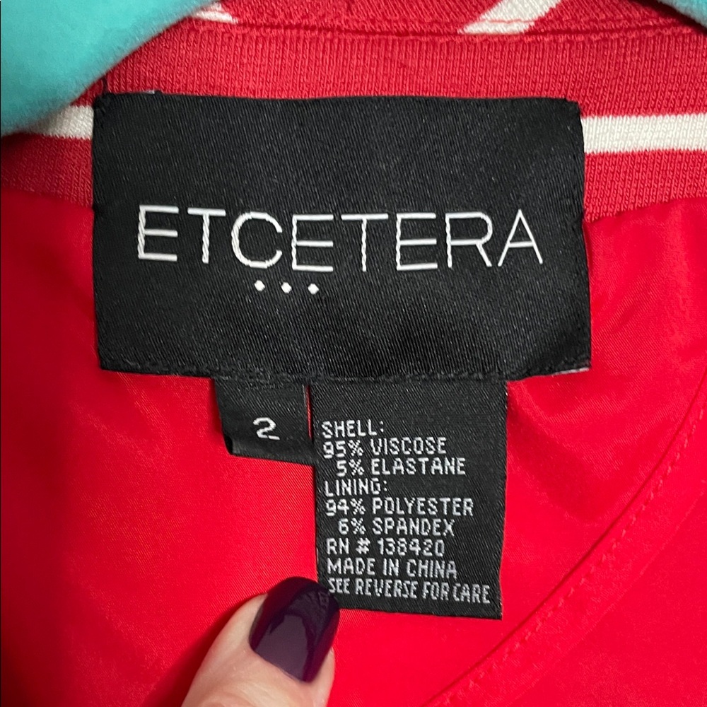 Etcetera Women's Red and White Striped Blazer - Picture 2 of 7